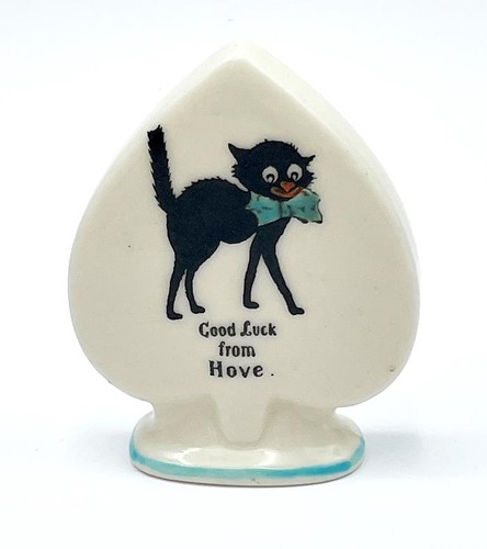 Lucky black cat porcelain - lucky,