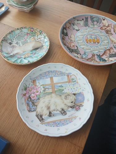 Vintage ceramic plates cats - 3,